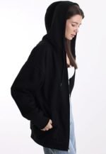 Oversized Women's Zip-Up Hoodie – Lightweight Soft Drop Shoulder Sweatshirt Jacket - Image 5