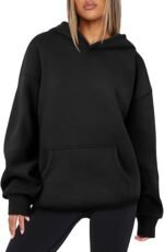 Women's Oversized Fleece Hoodie Sweatshirt – Long Sleeve Pullover with Pocket - Image 2
