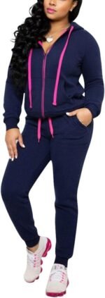 Women's 2-Piece Jogger Tracksuit – Long Sleeve Hoodie & Sweatpants Set