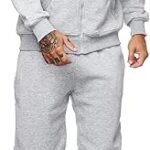 Men’s 2-Piece Jogging Tracksuit Set – Hoodie & Long Sleeve Zipper Sweatshirt with Jogger Pants