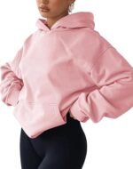 Women's Fleece Hoodie Sweatshirt – Long Sleeve Loose Pullover with Pocket - Image 3