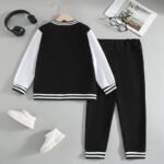 Boys Color Block Button Down Shirt and Jogger Pants Sweatsuit Set (Size 5-12T) - Image 7