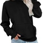 Women's Long Sleeve Crewneck Sweatshirt – Lightweight Pullover with Pocket