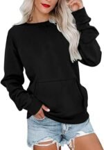 Women's Long Sleeve Crewneck Sweatshirt – Lightweight Pullover with Pocket
