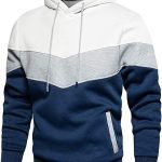 Men’s Color Block Hoodie – Fleece Long Sleeve Pullover Sweatshirt with Pocket