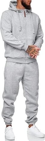 Men’s 2-Piece Jogging Tracksuit Set – Hoodie & Long Sleeve Zipper Sweatshirt with Jogger Pants - Image 2