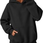 Women's Oversized Fleece Hoodie Sweatshirt – Long Sleeve Pullover with Pocket