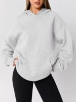 Women's Oversized Fleece Hoodie Sweatshirt – Trendy Long Sleeve Pullover - Image 2