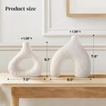 DOWAN Ceramic Vase Set of 2 – Modern Farmhouse Decorative Vases - Image 2