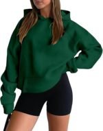 onlypuff Women Pullover Sweatshirt Long Sleeve Hoodies Kangaroo Pocket Fleece Basic Sweater