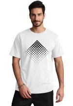 Mens Graphic T-Shirts Triangle Geometric Gradient Art Short Sleeve Summer Top Crewneck Casual Tees for Men White - Image 8