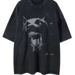 Men's Graphic Tees Shirt Unisex Short Sleeve Cotton Vintage Oversized Shirts Loose Streetwear Casual Tee Top