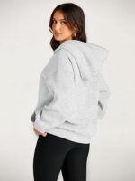 Women's Oversized Fleece Hoodie, Cozy Plush Pullover Sweatshirt with Pocket - Image 3