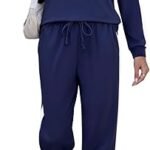 Women's 2-Piece Tracksuit Set – Long Sleeve Pullover & Jogger Lounge Outfit