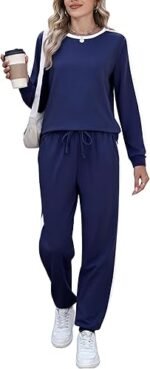 Women's 2-Piece Tracksuit Set – Long Sleeve Pullover & Jogger Lounge Outfit