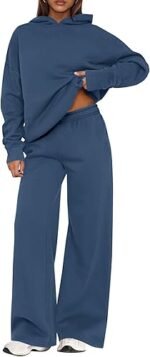 Women's 2-Piece Tracksuit Set – Zip-Up Sweatshirt & Wide Leg Jogger Pants