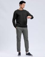 Men’s Geometric Textured Crewneck Sweatshirt – Long Sleeve Casual & Dressy Pullover - Image 2