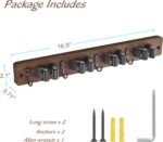 Mop and Broom Holder Wall Mount – Rustic Wood Wall Organizer - Image 2