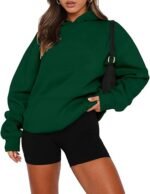 onlypuff Women Pullover Sweatshirt Long Sleeve Hoodies Kangaroo Pocket Fleece Basic Sweater - Image 2