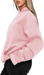 Women's Fleece Hoodie Sweatshirt – Long Sleeve Loose Pullover with Pocket - Image 4