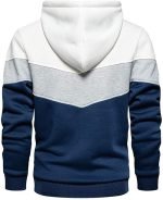 Men’s Color Block Hoodie – Fleece Long Sleeve Pullover Sweatshirt with Pocket - Image 5