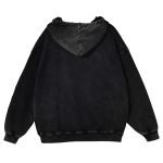 SnowElve Mens Hoodies Vintage Oversized Hoodie Acid Wash Couples Cotton Pullover Hoodies for Men Streetwear Sweatshirts(Black,L) - Image 4