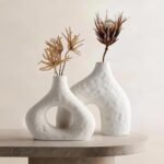 DOWAN Ceramic Vase Set of 2 – Modern Farmhouse Decorative Vases