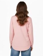 Women's Long Sleeve Crewneck Sweatshirt – Loose Fit Pullover Tunic Top - Image 3
