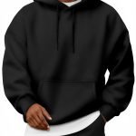 Men’s Oversized Hoodie – Fall & Winter Fleece Pullover Sweatshirt with Drawstring Hood and Pockets
