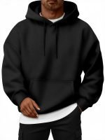 Men’s Oversized Hoodie – Fall & Winter Fleece Pullover Sweatshirt with Drawstring Hood and Pockets