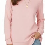 Women's Long Sleeve Crewneck Sweatshirt – Loose Fit Pullover Tunic Top