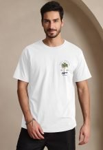 Men’s Graphic T-Shirt – Palm Tree Print Short Sleeve Summer Crewneck Cotton Casual Tee - Image 8