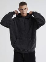 SnowElve Mens Hoodies Vintage Oversized Hoodie Acid Wash Couples Cotton Pullover Hoodies for Men Streetwear Sweatshirts(Black,L) - Image 6