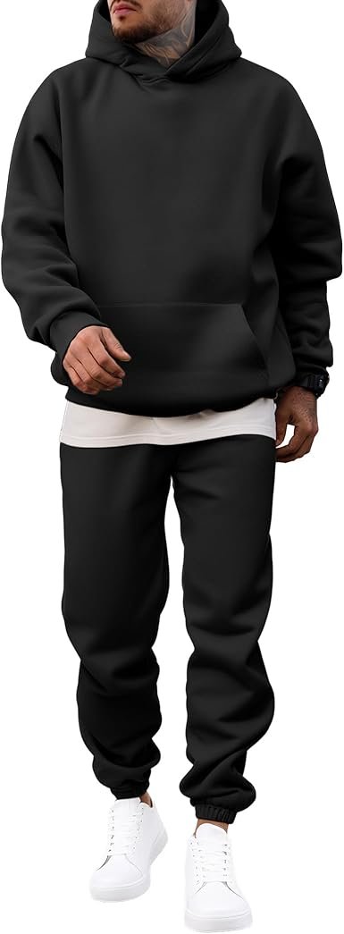 61s7VeO0y4L._AC_SX385_ Men’s 2-Piece Hoodie & Jogger Tracksuit Set – Casual Sweatshirt and Sweatpants Outfit - Image 1