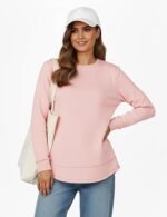 Women's Long Sleeve Crewneck Sweatshirt – Loose Fit Pullover Tunic Top - Image 5