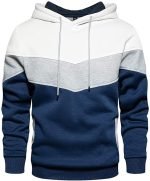 Men’s Color Block Hoodie – Fleece Long Sleeve Pullover Sweatshirt with Pocket - Image 6