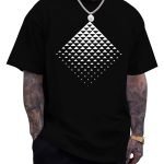 : Men’s Graphic T-Shirt – Triangle Geometric Gradient Art Short Sleeve Summer Crewneck Casual Tee