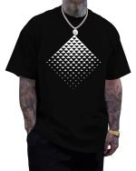 : Men’s Graphic T-Shirt – Triangle Geometric Gradient Art Short Sleeve Summer Crewneck Casual Tee