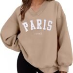 Women's Oversized Fleece Sweatshirt – Long Sleeve Crewneck Pullover