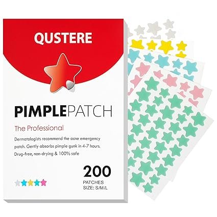61z6f2krgNL._SX425_ Pimple Patches for Face, Hydrocolloid Acne Patches – Cute Star Zit Covers, Colorful Spot Stickers with Tea Tree, Salicylic Acid & Cica Oil | 3 Sizes (10mm, 12mm & 14mm) | 200 Count - Image 1