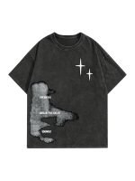 Men’s Oversized Graphic T-Shirt – Drop Shoulder Casual Crew Neck Short Sleeve Streetwear Tee