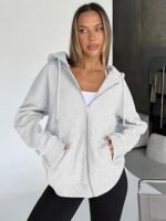 Trendy Queen Womens Zip Up Hoodies 2026 Oversized Sweatshirt