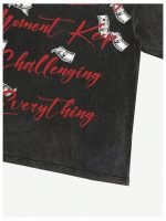 Men’s Vintage Graphic T-Shirt – Figure Letter Print Casual Short Sleeve Crew Neck Streetwear Tee - Image 3