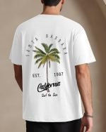 Men’s Graphic T-Shirt – Palm Tree Print Short Sleeve Summer Crewneck Cotton Casual Tee - Image 6