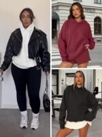 Women's Oversized Fleece Hoodie Sweatshirt – Long Sleeve Pullover with Pocket - Image 4