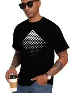 : Men’s Graphic T-Shirt – Triangle Geometric Gradient Art Short Sleeve Summer Crewneck Casual Tee - Image 5