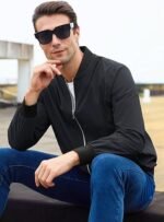 MAGCOMSEN Men's Bomber Jacket Lightweight Casual Zip Up Windbreaker Spring Fall Golf Coat with Pockets - Image 3