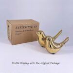 FANTESTICRYAN Small Birds Statues Gold Home Decor Modern Style Figurine Decorative Ornaments for Living Room, Bedroom, Office Desktop, Cabinets - Image 3