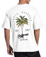 Men’s Graphic T-Shirt – Palm Tree Print Short Sleeve Summer Crewneck Cotton Casual Tee