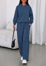Women's 2-Piece Tracksuit Set – Zip-Up Sweatshirt & Wide Leg Jogger Pants - Image 5